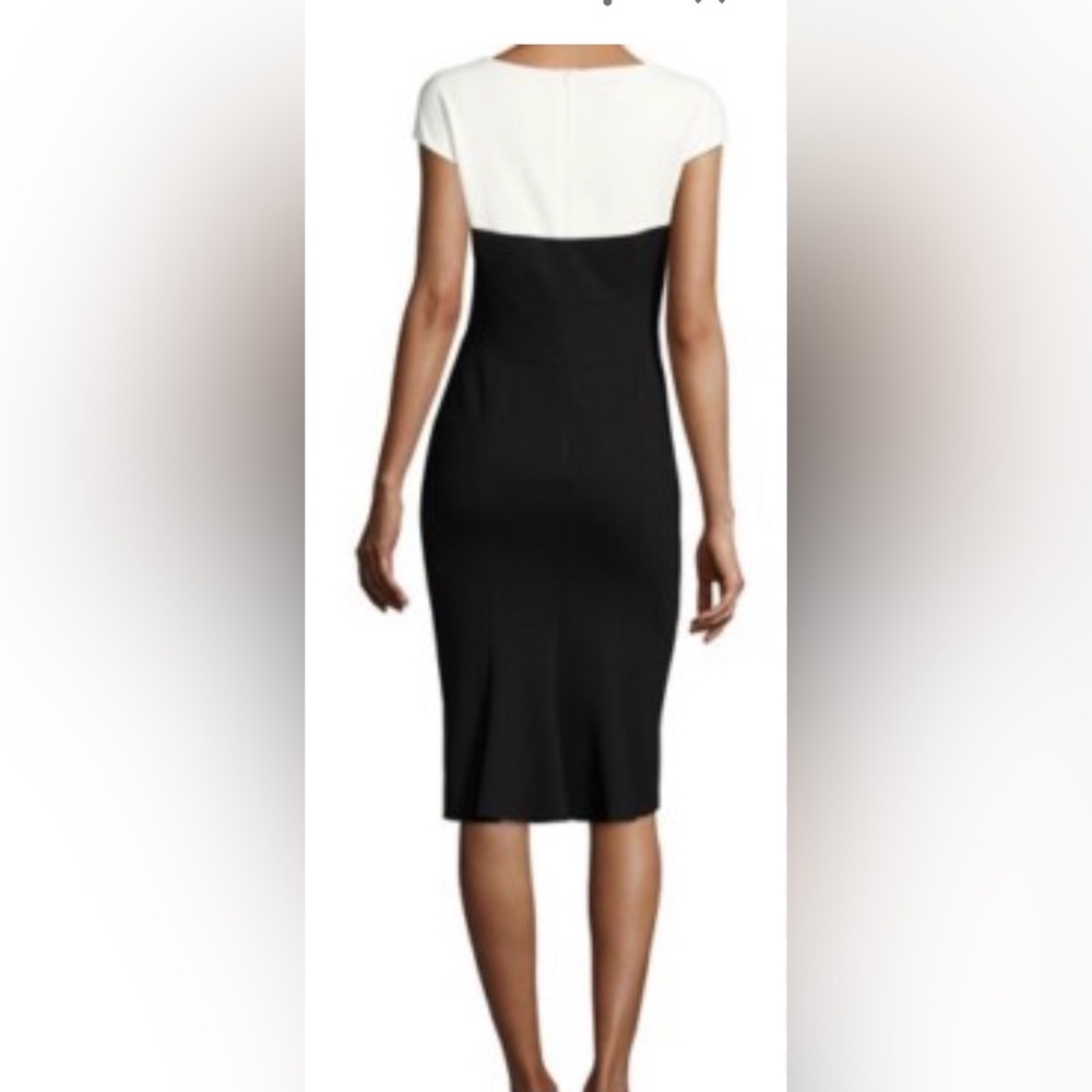 ESCADA Dwalana Black White Colorblock Cap Sleeve  Sheath-Size EU 40/ US 8